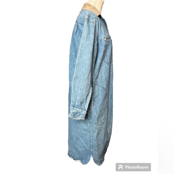 Vintage Banana Republic Denim Button Down Front Long Jacket/Dress - Picture 2 of 10